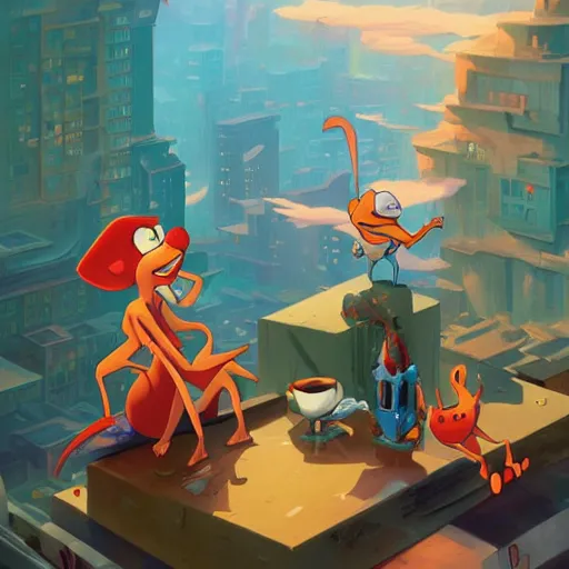 Prompt: hero world the ren & stimpy show, behance hd by jesper ejsing, by rhads, makoto shinkai and lois van baarle, ilya kuvshinov, rossdraws global illumination