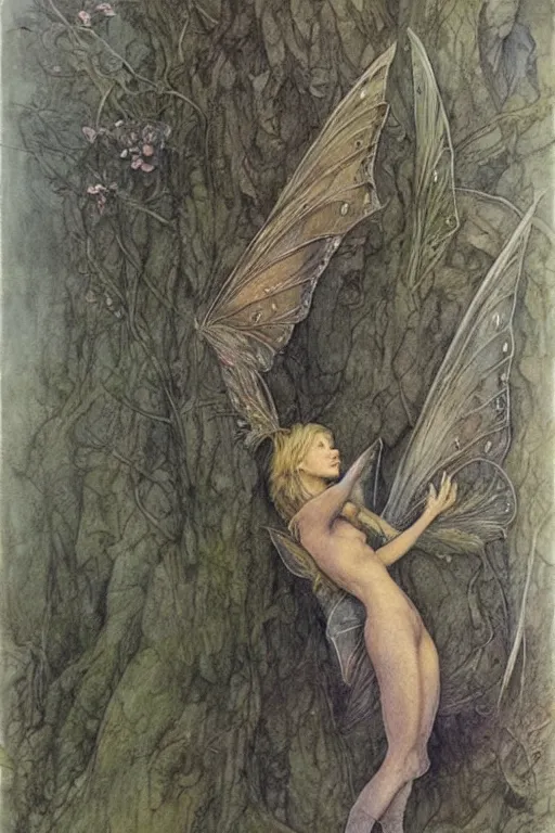 Prompt: a faerie by alan lee