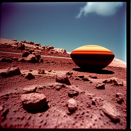 Prompt: advanced machinery terraforming Jupiter, kodachrome, in style of Bill Bernstein, 35mm, graflex, color film photography,
