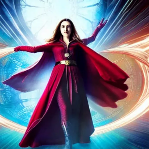 Image similar to A still of Katie McGrath as Scarlet Witch in Doctor Strange and the Multiverse of Madness (2022)