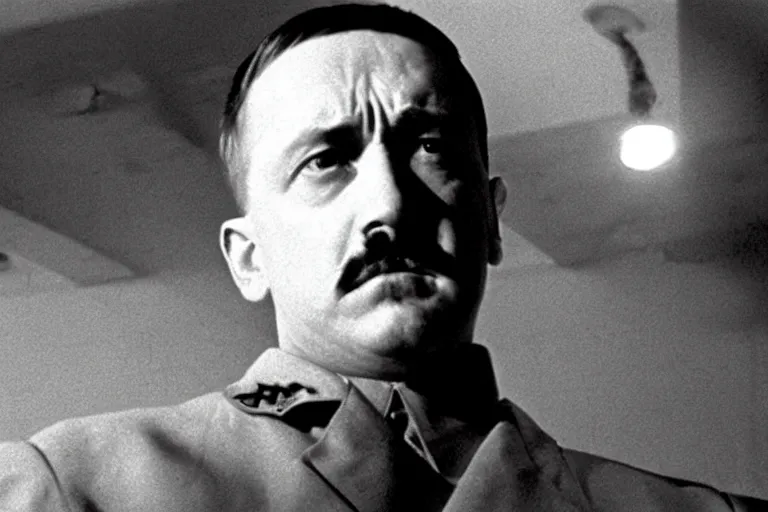 Image similar to adolf hitler in american history x (1998), cinematic lighting