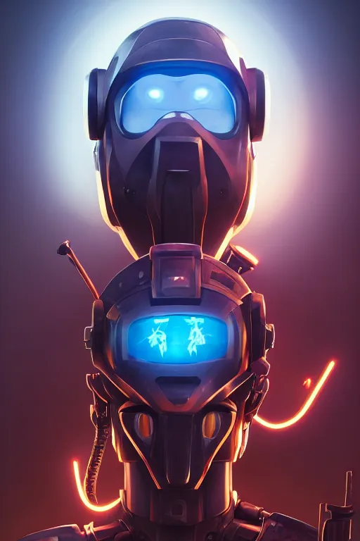 Image similar to epic mask helmet robot ninja portrait stylized as fornite style game design fanart by concept artist gervasio canda, behance hd by jesper ejsing, by rhads, makoto shinkai and lois van baarle, ilya kuvshinov, rossdraws global illumination radiating a glowing aura global illumination ray tracing hdr render in unreal engine 5