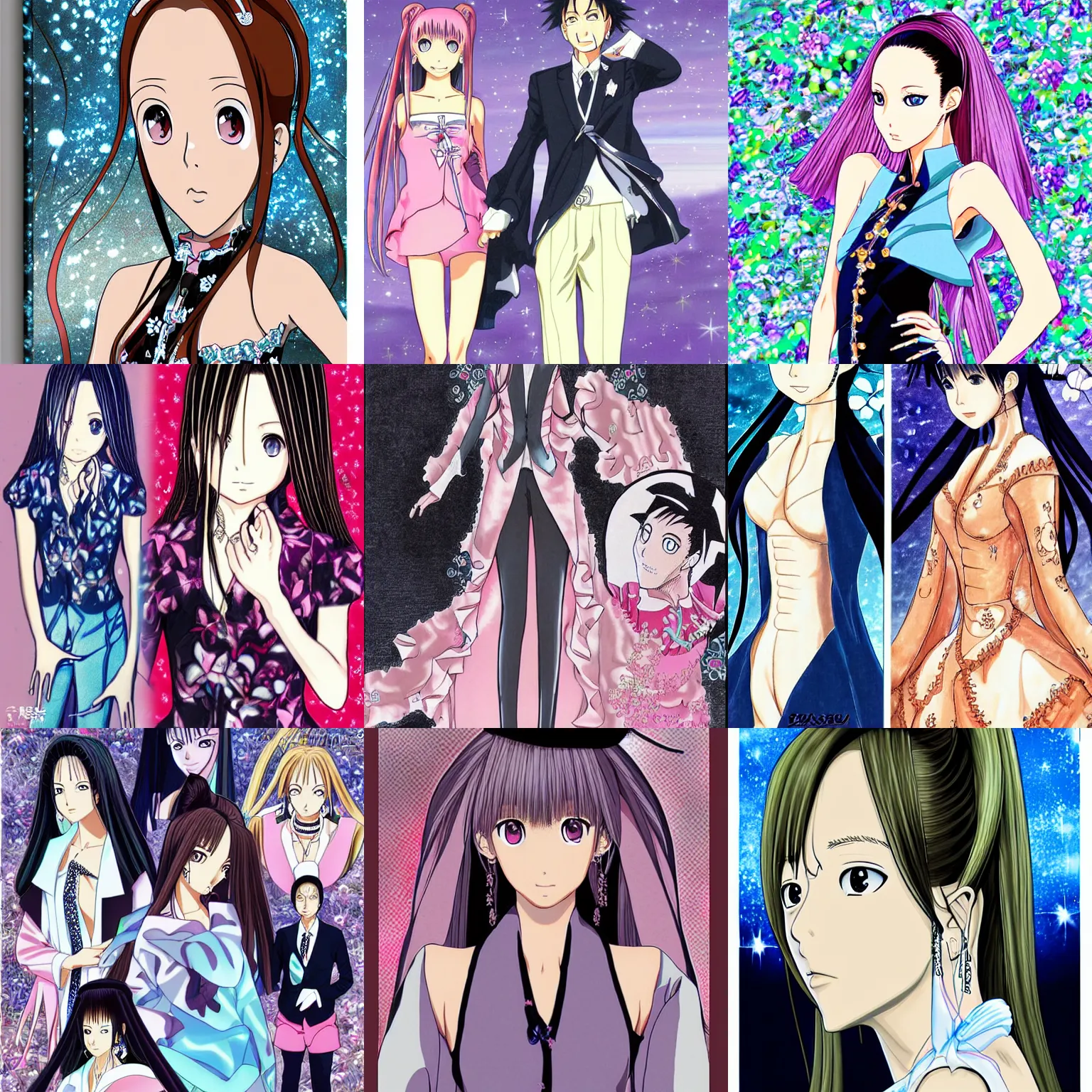 Prompt: detailed artwork of namie amuro portrait night suit by masashi kishimoto, soft colors, anime style