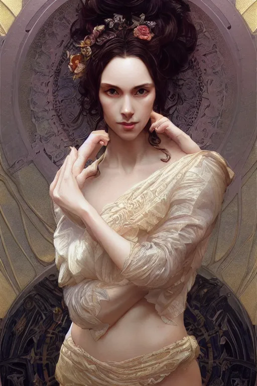 Image similar to ultra realistic illustration, lady alcina dimitrescu, intricate elegant, highly detailed, digital painting, artstation, concept art, smooth, sharp focus, illustration, art by artgerm and greg rutkowski and alphonse mucha