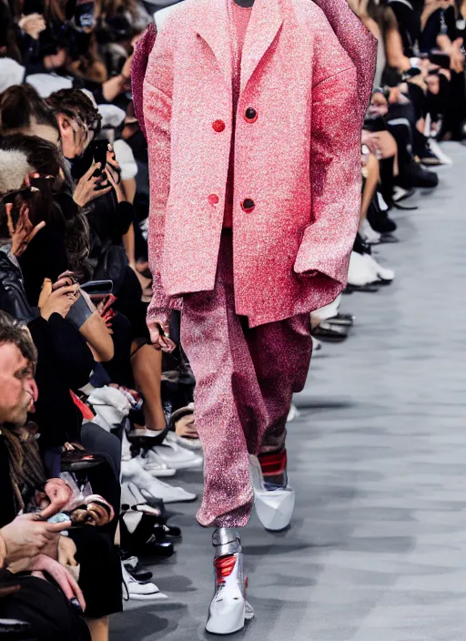 Image similar to hyperrealistic and heavy detailed balenciaga runway show of da baby, leica sl 2 5 0 mm, vivid color, high quality, high textured, real life