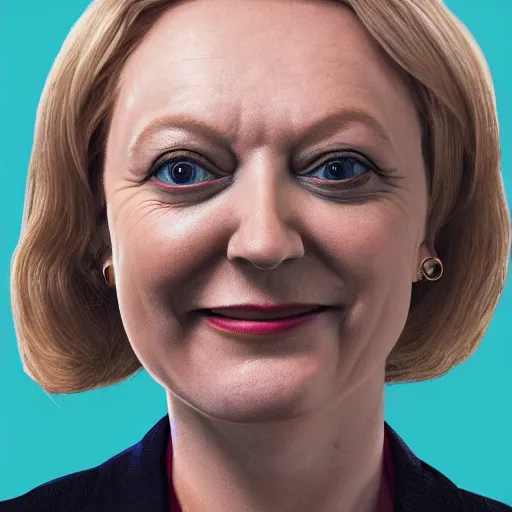 Prompt: a portrait of a lizard - person, reptilian, scales, photorealistic, ( ( liz truss ) )