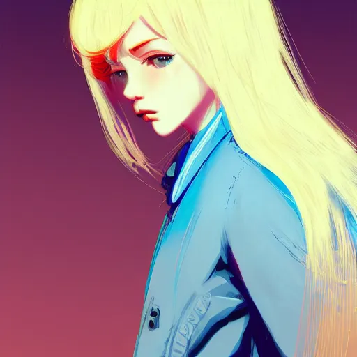 Prompt: ilya kuvshinov with long sky blue hair, gold eyes, amber eyes, boy face, professional digital painting, concept art, award - winning photography, cinematic, wlop, color block, pop, hip, art by andy warhol, pixiv art, yoshitaka amano