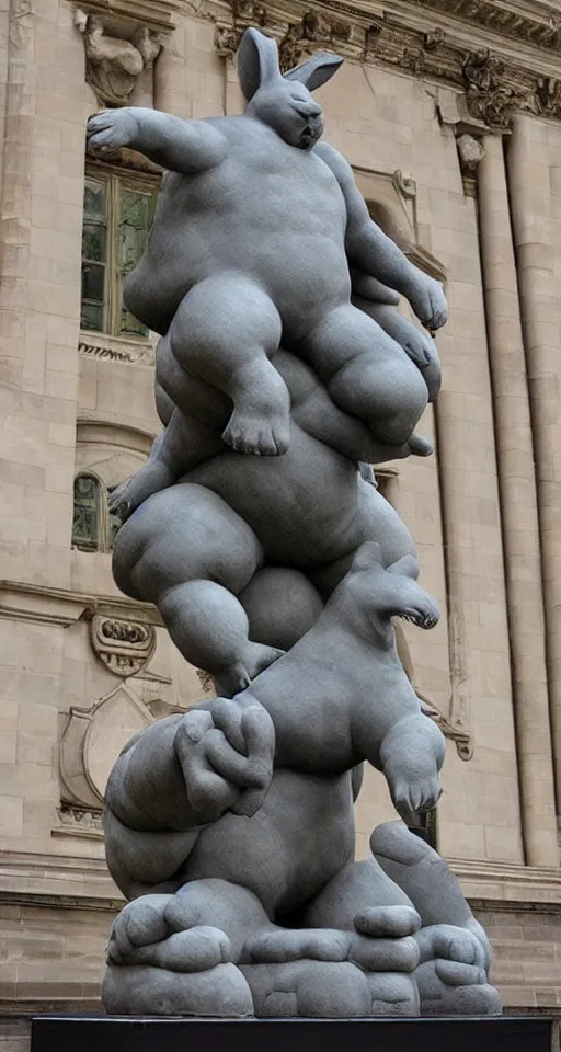 Image similar to big chungus statue by michelangelo buonarroti