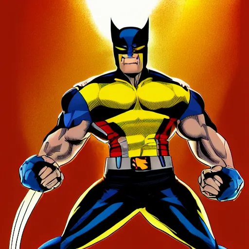 Prompt: Wolverine in the style of Marvel Versus Capcom 2