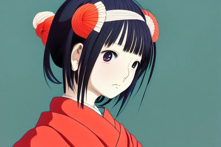 Prompt: anime visual, full body portrait of a japanese woman in traditional clothes outside a temple sweeping, cute face by ilya kuvshinov, yoshinari yoh, makoto shinkai, katsura masakazu, dynamic perspective pose, detailed facial features, kyoani, rounded eyes, crisp and sharp, cel shad, anime poster, ambient light