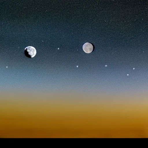 Image similar to photo of a thousand separate moons in the sky