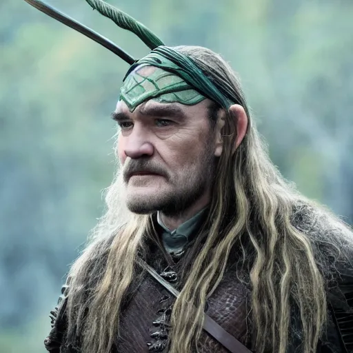 Image similar to John Rhys-Davies as Legolas