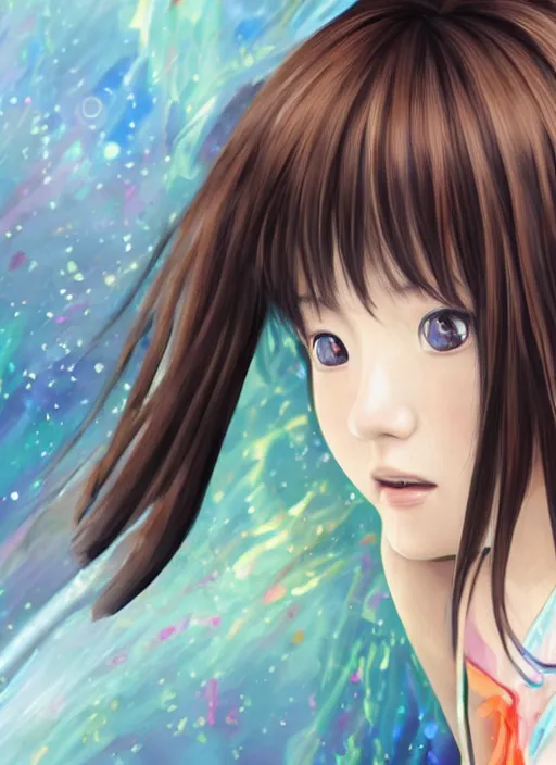 Image similar to Jpop idol Asuka Saito stares in amusement at you. soft detailed painting at 16K resolution and amazingly epic visuals. epically beautiful image. amazing effect, image looks gorgeously crisp as far as it's visual fidelity goes, absolutely outstanding. vivid clarity. ultra detail. iridescent. mind-breaking. mega-beautiful pencil shadowing. beautiful face. Ultra High Definition. soft shading. soft texture. intensely beautiful.