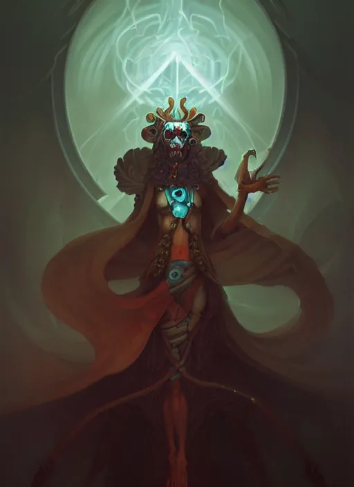 Prompt: fineart portrait illustration of the necromancer by peter mohrbacher, hyper detailed, crisp