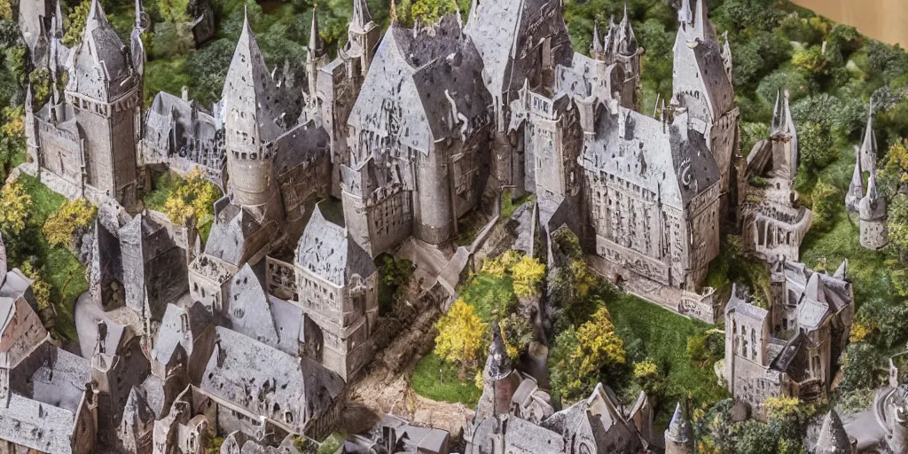 Image similar to insanely detailed long shot of hogwarts castle, intricate