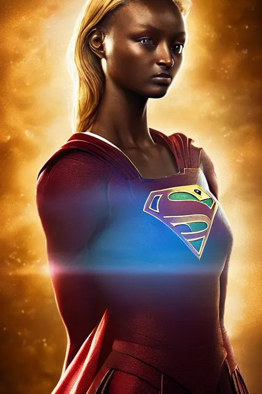 Image similar to majestic and regal portrait of jodie turner - smith female supergirl, dc universe, perfect face, beautiful, intricate, epic, elegant, fantasy, highly detailed, digital painting, hard focus, beautiful volumetric lighting, epic light, ultra detailed, by leesha hannigan, ross tran, thierry doizon, kai carpenter, ignacio fernandez rios