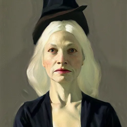 Prompt: a realistic witch in the 1 7 0 0 s portrait, by edward hopper, new artstation artist,