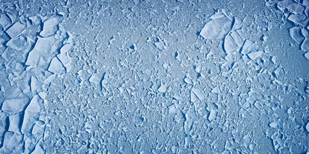 Prompt: “ the thin space between the frozen sea ice above and the water below, dark water, blue light filtering in through thick ice above ”