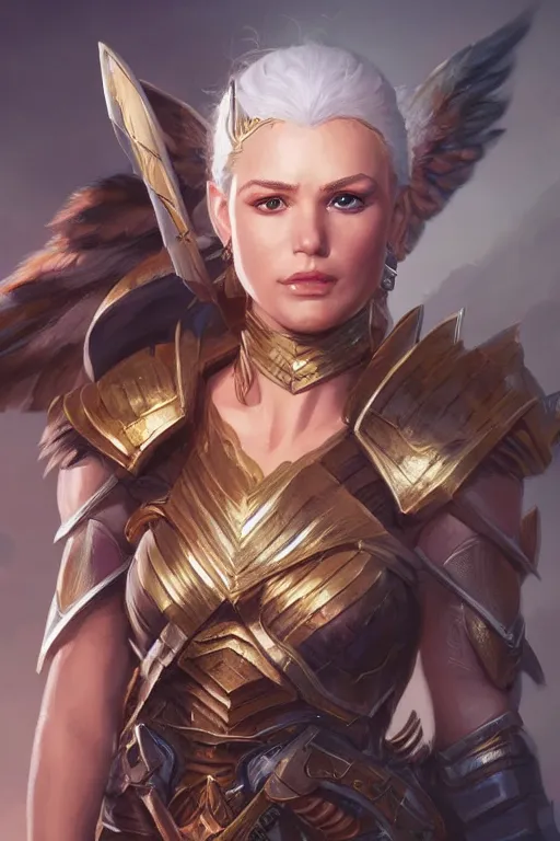 Image similar to amazon valkyrie athena, d & d, fantasy, portrait, highly detailed, headshot, digital painting, trending on artstation, concept art, sharp focus, illustration, art by artgerm and greg rutkowski and magali villeneuve