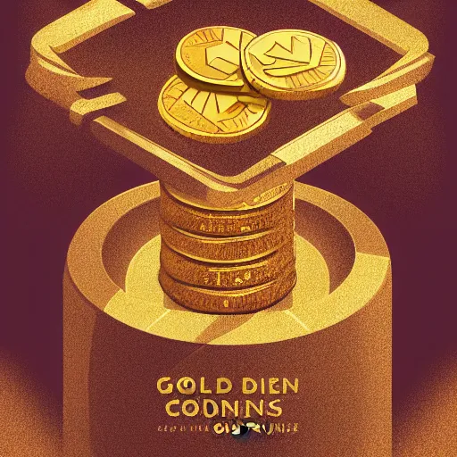 Image similar to A fortune in golden coins, digital illustration by Adam S Doyle