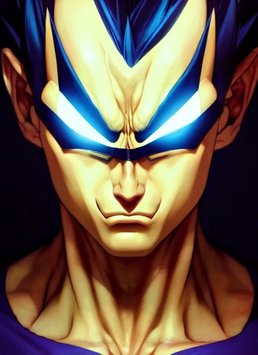 Prompt: by greg rutkowski, symmetry, concept art by artgerm, distance render portrait of a hyper realistic pixar vegeta, intense, epic, ssj, alphonse mucha, octane render, highly detailed, high quality, 8 k, soft lighting, path traced, and uang guangjian and gil elvgren, symmetry!!