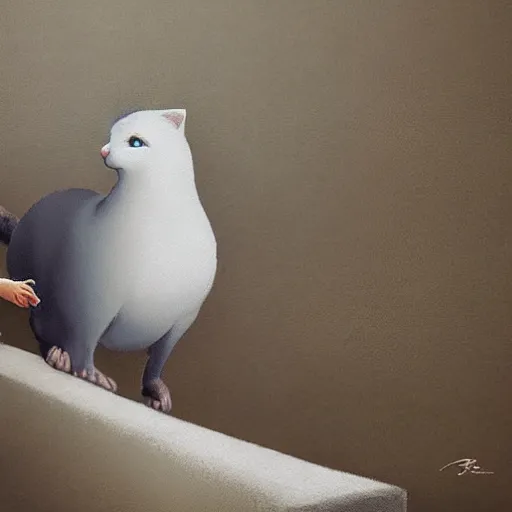 Image similar to cat playing with the dove of peace, photorealistic, detailed