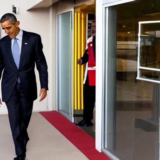 Prompt: obama meeting kanye at mcdonald's