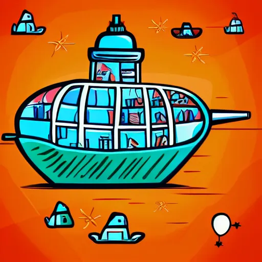 Image similar to Ship in a bottle, sticker, colorful, illustration, highly detailed, smooth and clean vector curves, no jagged lines, vector art, smooth