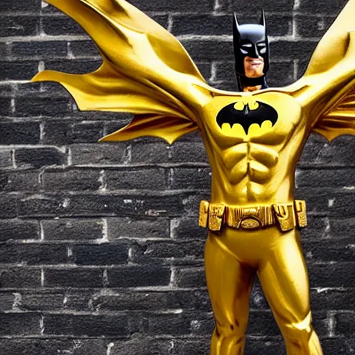 Image similar to A golden Batman statue