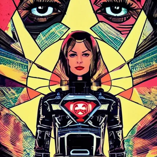 Image similar to portrait of a female android, by DC comics and Sandra Chevrier