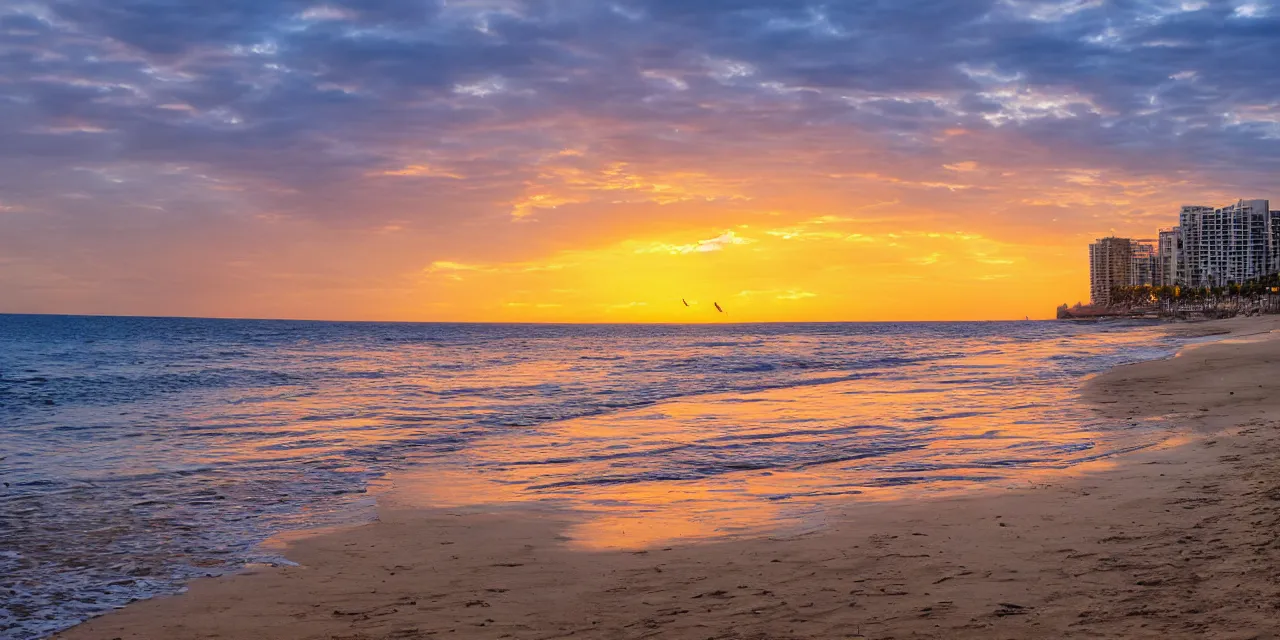 Image similar to sunset view beach of Valencia,