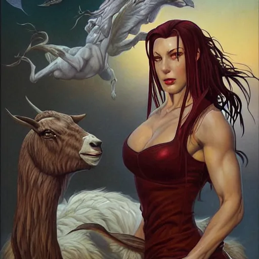 Image similar to an amazing masterpiece of art by gerald brom 🐐 🔥 tifa