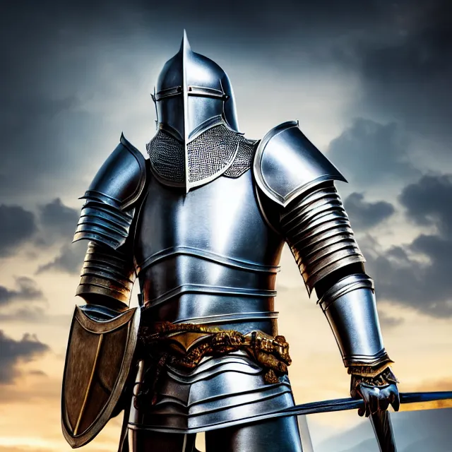 Image similar to knight, fantasy, highly detailed, 4 k, hdr, smooth, sharp focus, high resolution, award - winning photo, photorealistic