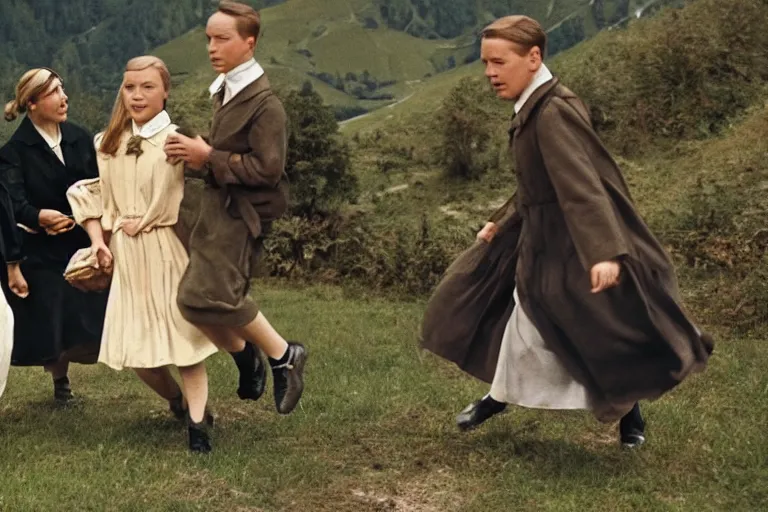 Image similar to still image from the sound of music by the wakowski brothers, ultra detailed, finely detailed