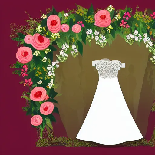 Prompt: wedding flowers illustration