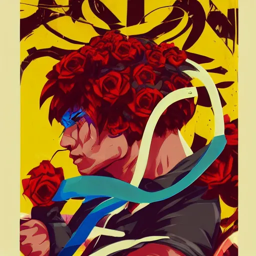 Image similar to Street Fighter 2 Vega Claw profile picture by Sachin Teng, asymmetrical, Organic Painting , Adidas, Impressive, Award Winning, Claw, Violent, Dark, Roses, Snake, Powerful, geometric shapes, hard edges, energetic, intricate background, graffiti, street art:2 by Sachin Teng:4