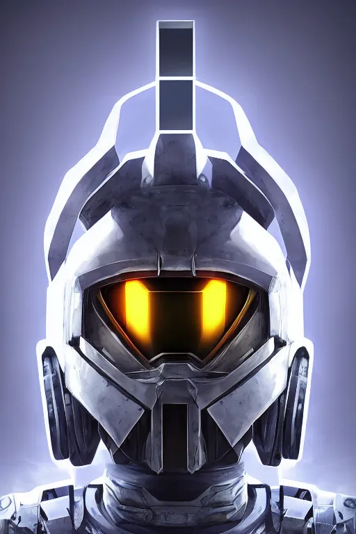 Image similar to robot ninja mask helmet halo master chief radiating a glowing aura global illumination ray tracing hdr fanart arstation by ian pesty and katarzyna da „ bek - chmiel