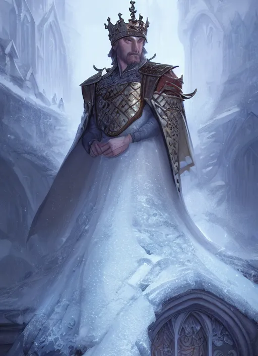 the frozen king, fantasy, medieval, highly detailed,, Stable Diffusion