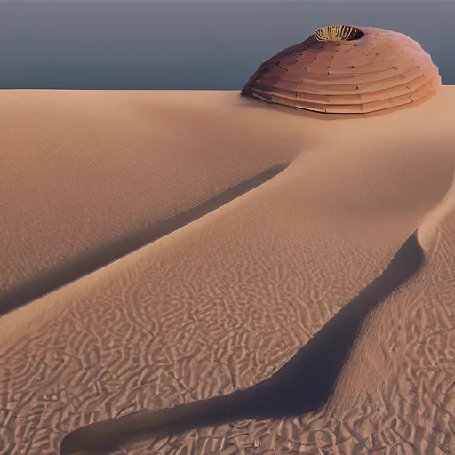 Image similar to dune sandworm with the face of Joe Biden; sand dunes in background, photorealistic, realism