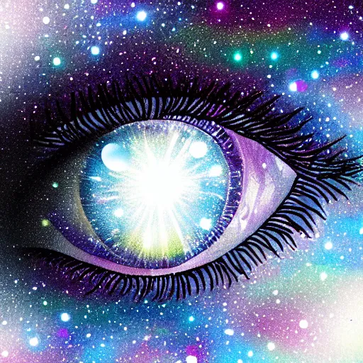 Prompt: galaxy in the eye 👁️ , high quality, high details, digital art,