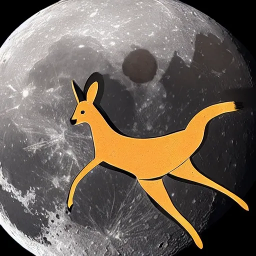 Prompt: A kangaroo is beating up on a moon base with a huge earth in the background