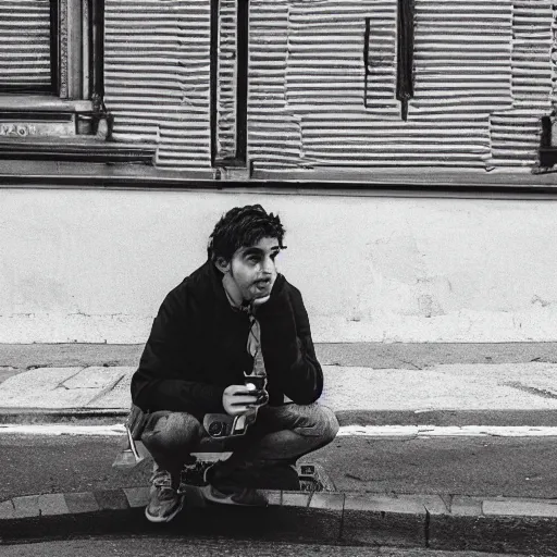 Image similar to an average young italian person, street photography