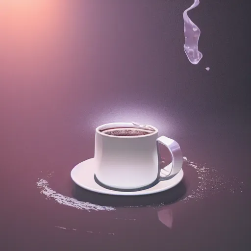 Prompt: : a sloppy cup of coffee with fluid flying out the cup hyperbolic ,hyper detailed art station  parabolic lighting unrealengine ,cinematic, hyper realism, high detail, octane render, 8k