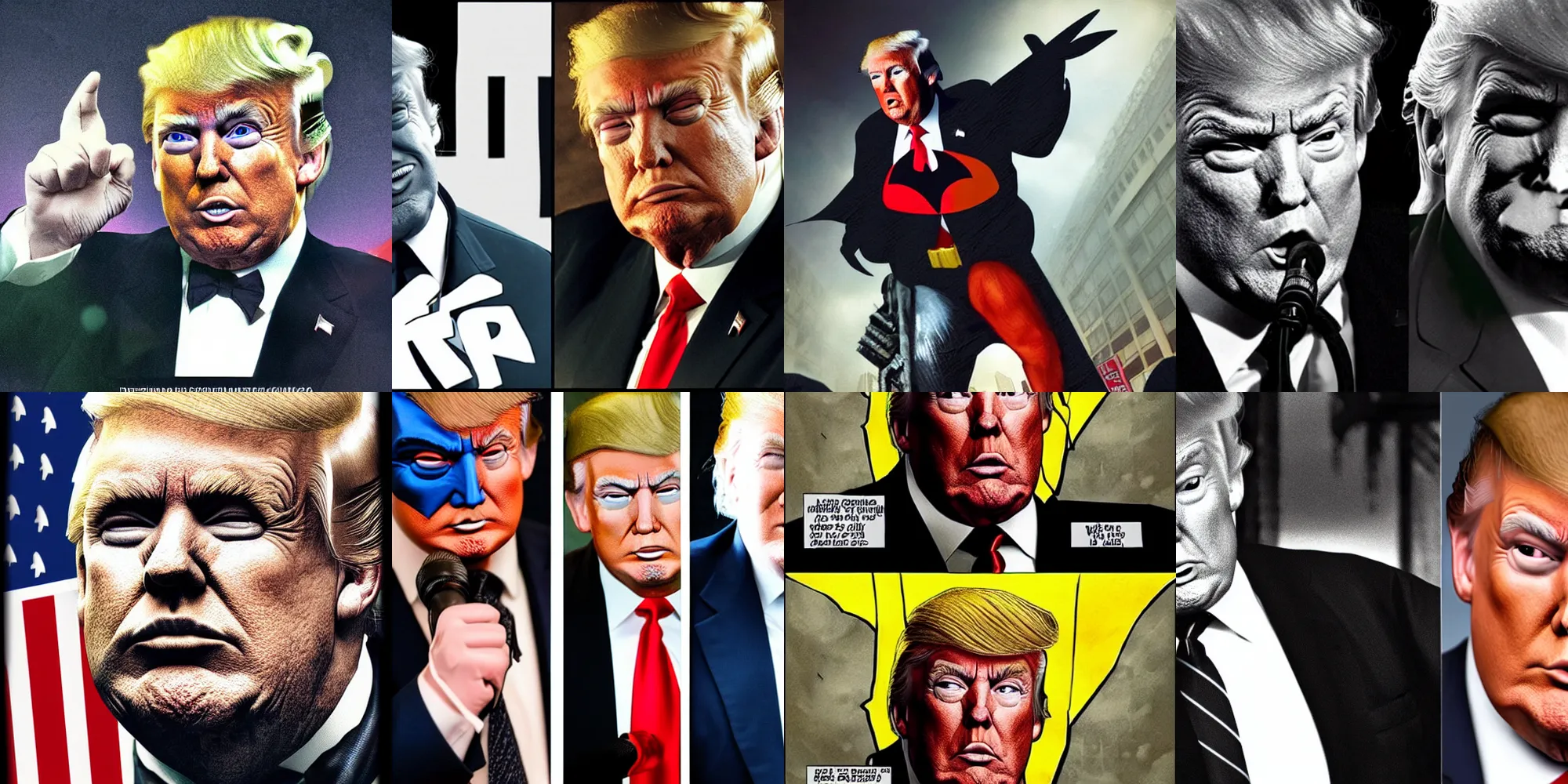 Prompt: donald trump as the batman, by peter jackson, realistic, still