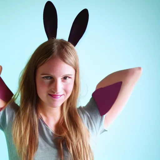 Image similar to bunny ears on a person