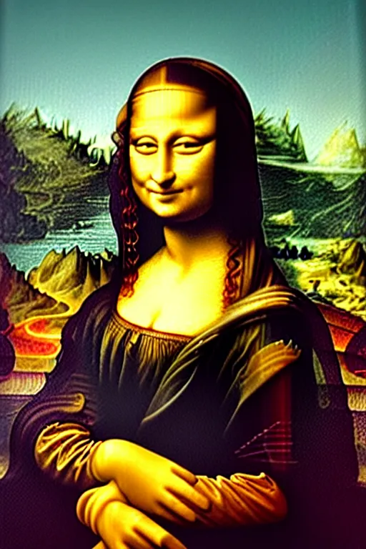 Image similar to mona lisa, lisa frank, frank zappa