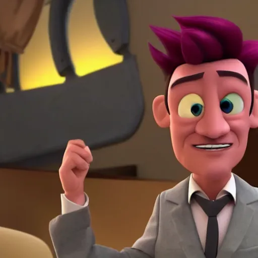 Prompt: Markiplier as a pixar villain, animation Pixar (2018)