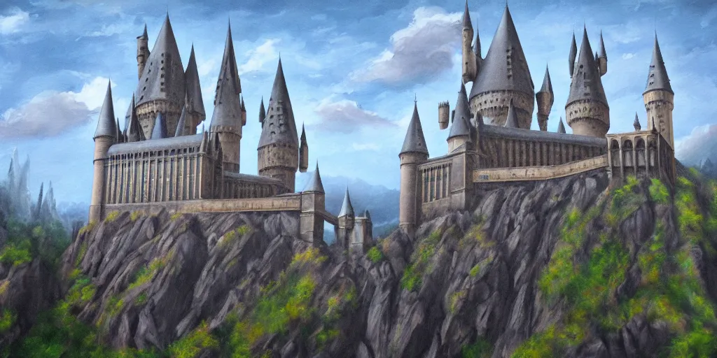 Image similar to hogwarts castle, painting