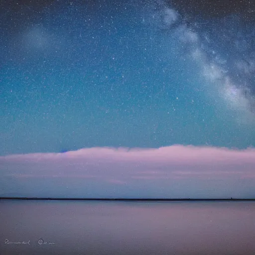 Image similar to the ocean, midnight, the milk way in the sky.