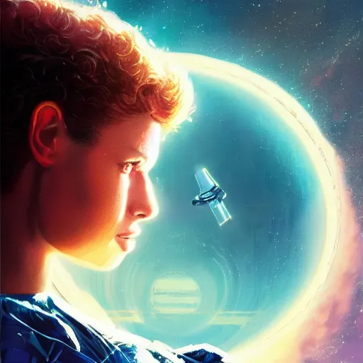 Image similar to Aly Michalka as a stunning , beautiful retro SCI-FI space heroine 1985 , movie poster, intricate, elegant, highly detailed, centered, digital painting, trending on artstation, concept art, smooth, sharp focus, illustration, art by raphael lacoste ,eddie mendoza ,alex ross, WLOP